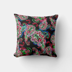 Paisley Floral Pattern, Ethnic Background. Cushion