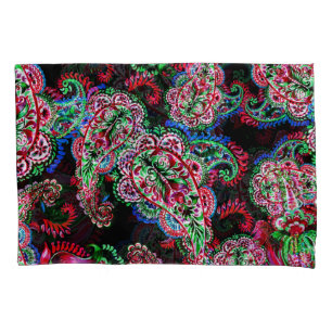 Paisley Floral Pattern, Ethnic Background. Pillowcase