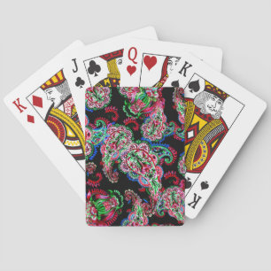 Paisley Floral Pattern, Ethnic Background. Playing Cards