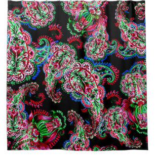 Paisley Floral Pattern, Ethnic Background. Shower Curtain