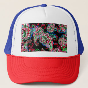 Paisley Floral Pattern, Ethnic Background. Trucker Hat