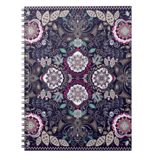 Paisley floral pattern notebook
