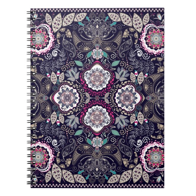 Paisley floral pattern notebook (Front)