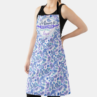 Paisley Floral Pattern - White Apron