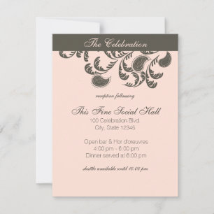 Paisley Floral Reception Invitation