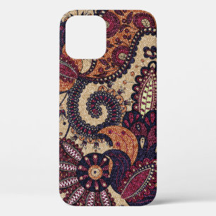 Paisley floral seamless pattern with decorative fl iPhone 12 case