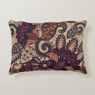 Paisley floral seamless pattern with decorative fl cushion