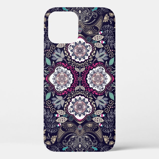 Paisley floral, square pocket design. Case-Mate iPhone case (Back)