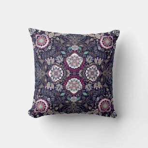 Paisley floral, square pocket design. cushion