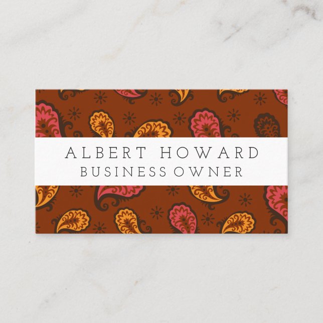 Paisley Flower Doodles Business Card (Front)