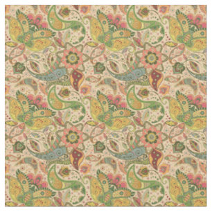 Paisley Flower Fabric Elegant Floral Design