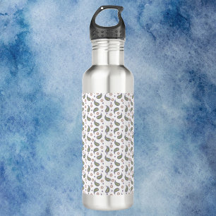 Paisley Flowers Dots Green Pink Purple Pattern 710 Ml Water Bottle