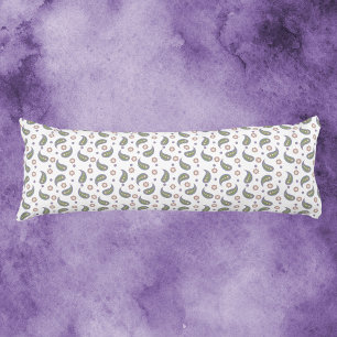 Paisley Flowers Dots Pattern Green Pink Purple Body Cushion