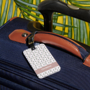 Paisley Flowers Dots Purple Green Pink Personalise Luggage Tag