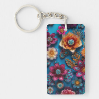 Paisley Flowers Key Ring