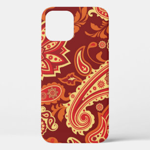Paisley, flowers: ornamental seamless pattern iPhone 12 case