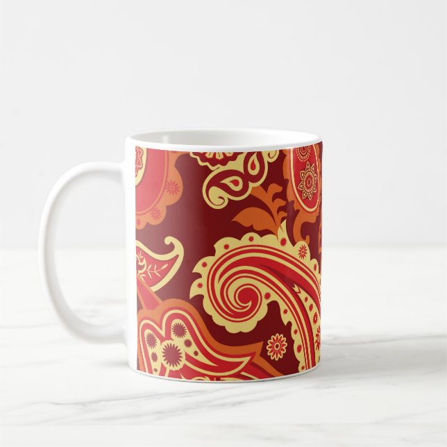 Paisley, flowers: ornamental seamless pattern coffee mug (Left)