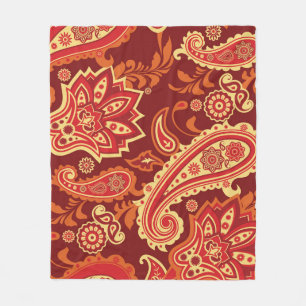 Paisley, flowers: ornamental seamless pattern fleece blanket