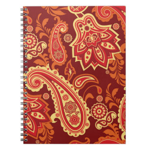 Paisley, flowers: ornamental seamless pattern notebook