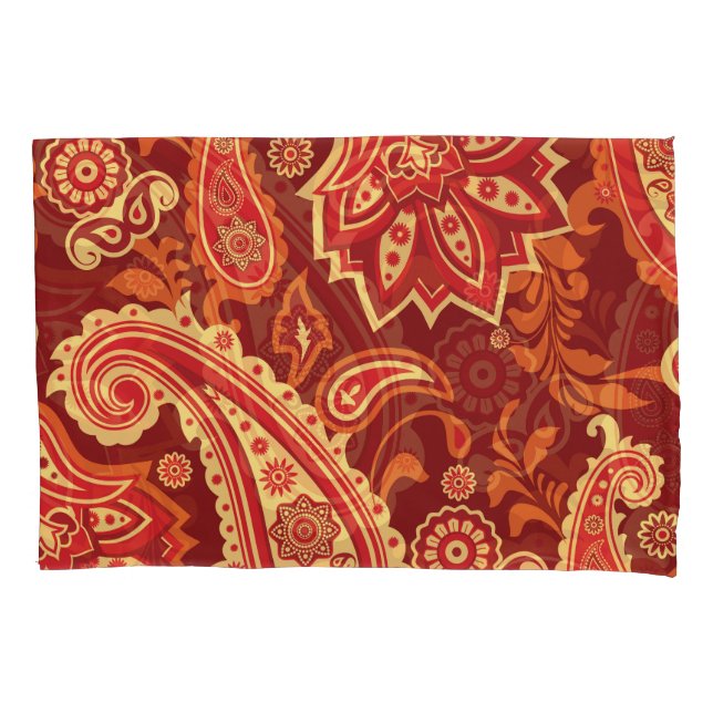 Paisley, flowers: ornamental seamless pattern pillowcase (Front)