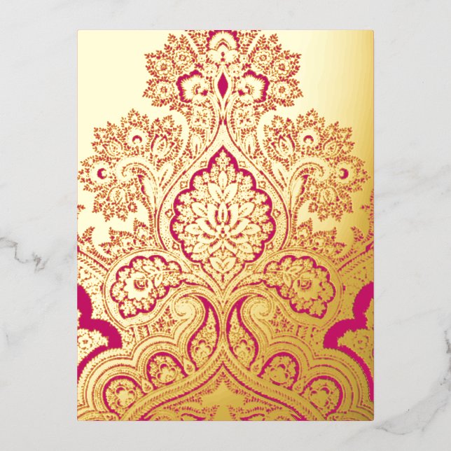 Paisley Foil Holiday Postcard (Front)