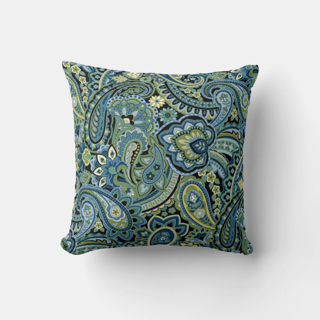 Paisley Forest Green Cushion (Front)