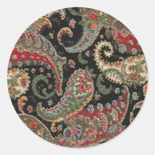 Paisley Fractal Classic Round Sticker