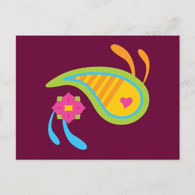 Paisley Fun Postcard (Front)
