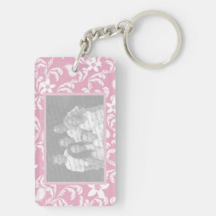 Paisley Garden Pink Photo Frame Key Ring