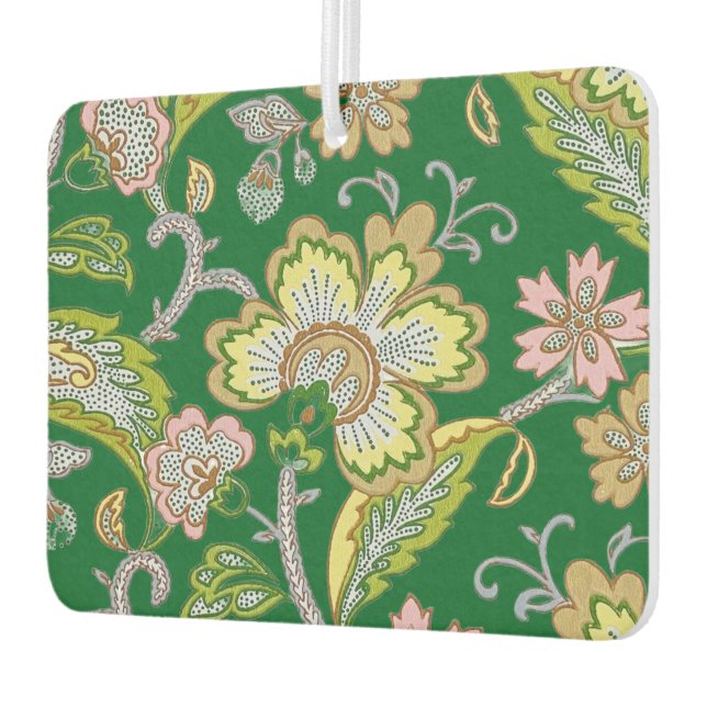 Paisley Garden Stylised Floral Embroidery Car Air Freshener (Left)