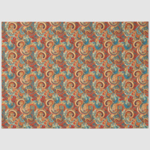 Paisley Golden Flower Abstract Pattern 10 Tissue Paper