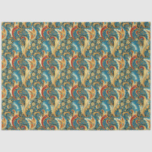Paisley Golden Flower Abstract Pattern 2 Tissue Paper