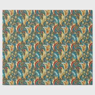 Paisley Golden Flower Abstract Pattern 2 Wrapping Paper