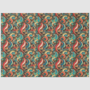 Paisley Golden Flower Abstract Pattern 8 Tissue Paper