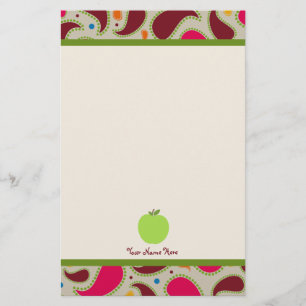 Paisley & Green Apple Personalised Teacher Stationery