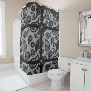 Paisley grey black showercurtain shower curtain