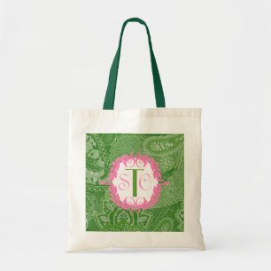 Paisley Grocery Tote, Customisable Monogram Tote Bag
