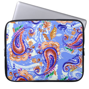 Paisley Handcraft: Watercolor Asian Background Laptop Sleeve
