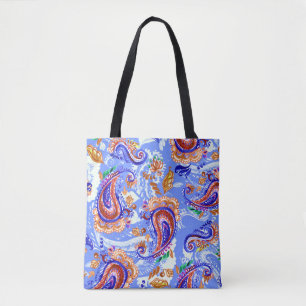 Paisley Handcraft: Watercolor Asian Background Tote Bag