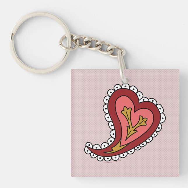 Paisley Heart Acrylic Keychain (Front)