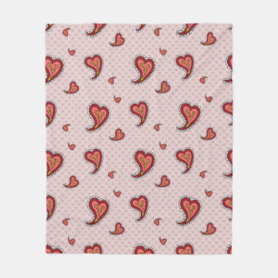 Paisley Heart Fleece Blanket