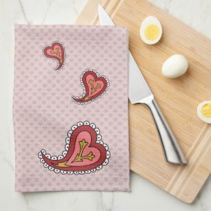 Paisley Heart Hand Towel