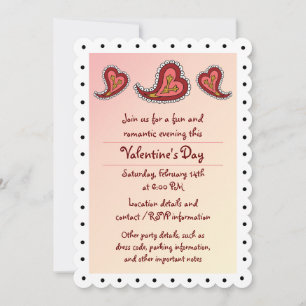 Paisley Heart Party Invitation