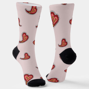 Paisley Heart Socks