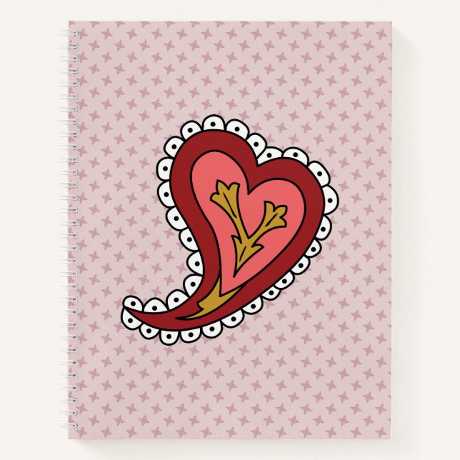Paisley Heart Spiral Notebook (Front)