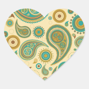 paisley heart sticker