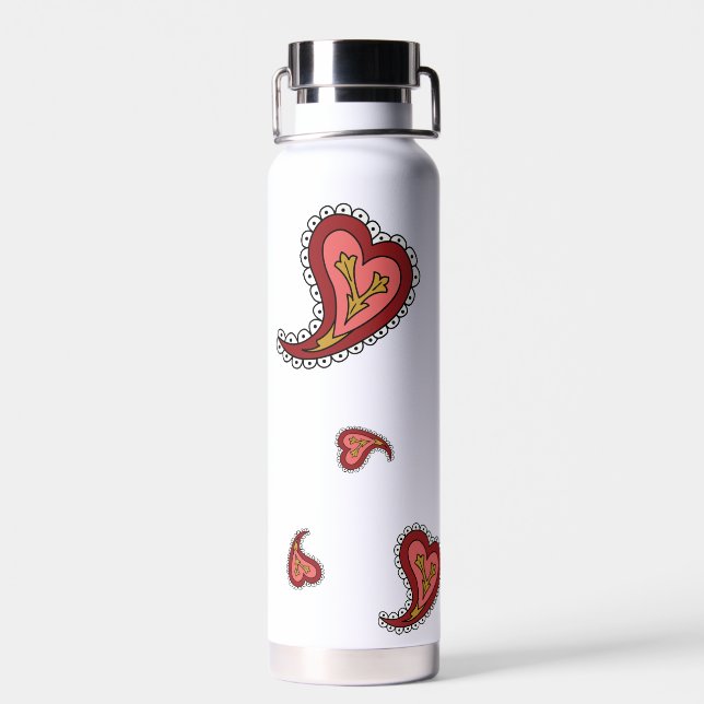 Paisley Heart Water Bottle (Back)