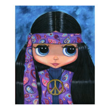 Paisley Hippie Doll Poster