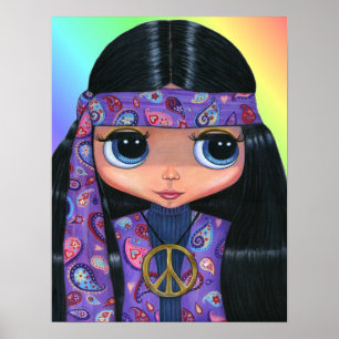 Paisley Hippie Doll Poster