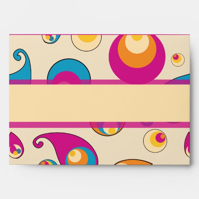 Paisley Hot Pink Monogrammed Envelopes (Front)